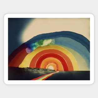 Abstract Rainbow Landscape Sticker